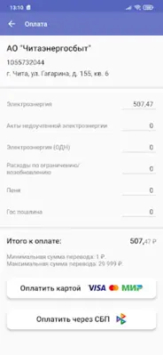 Читаэнергосбыт android App screenshot 5